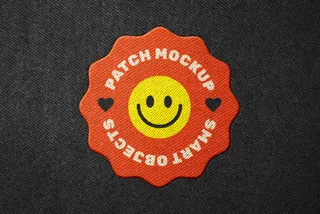Stitching Embroidery Patch Mockup