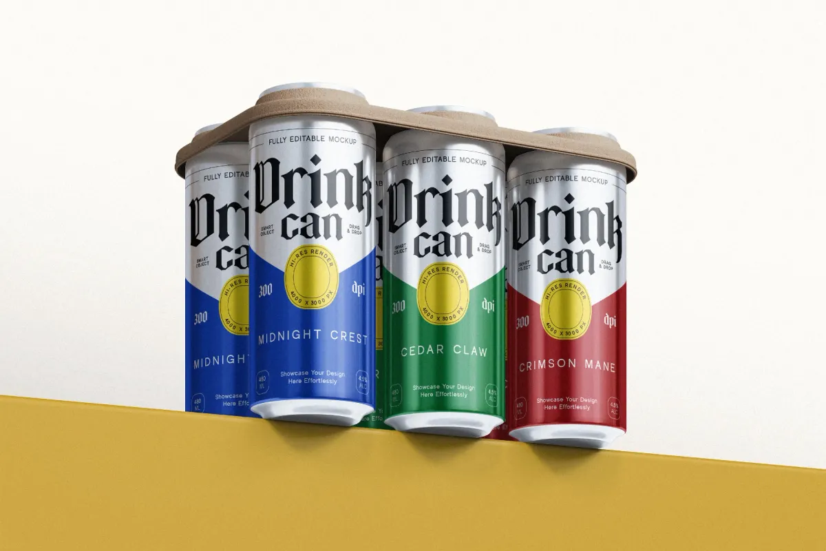 Beverage Drink Can Packaging Mockup