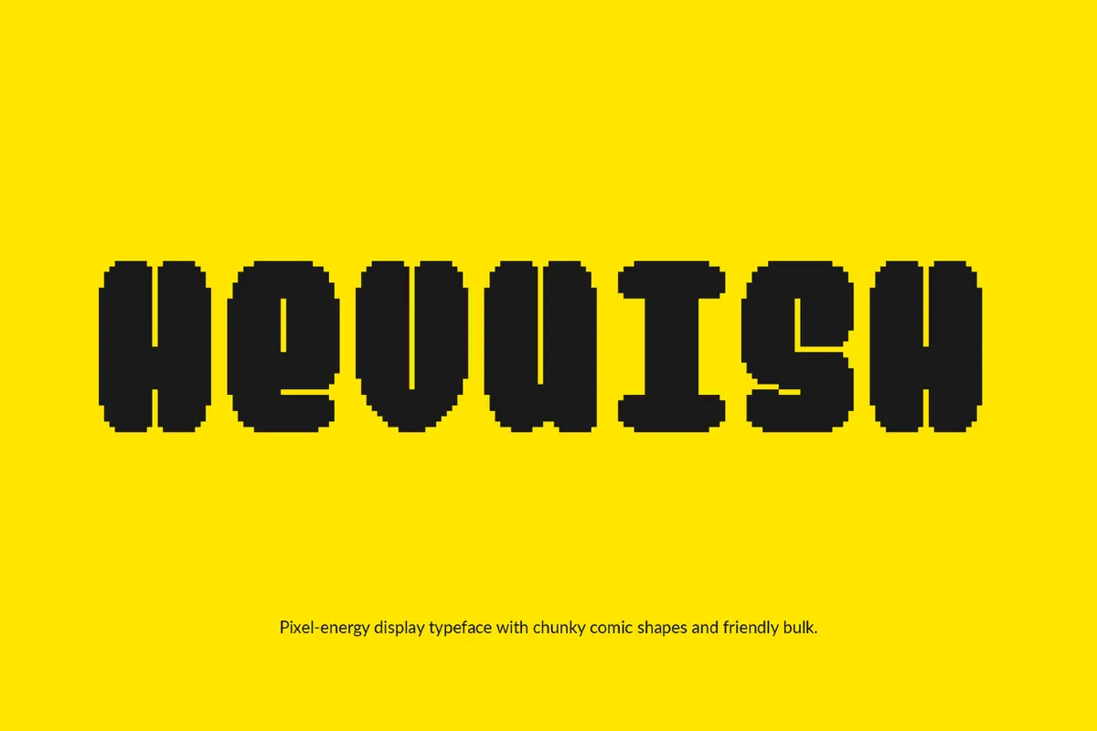 Hevuish - Retro Game Font Font