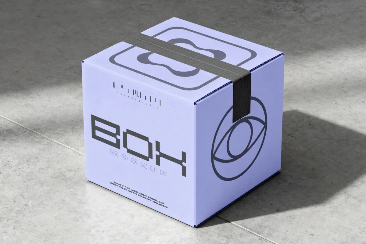 Shipping Box Mockup with Tape Seal