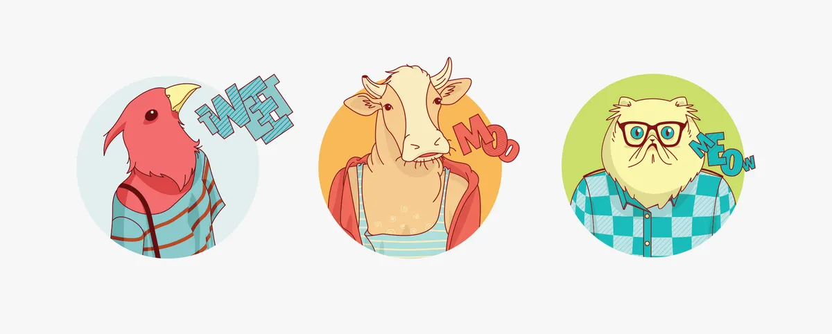 Animal Characters Vector Set