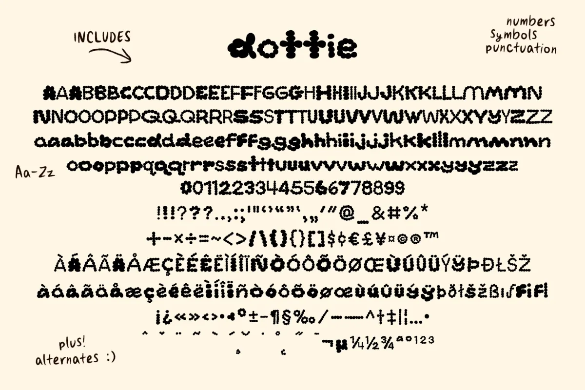 Dottie - Hand-Lettered Dot Font