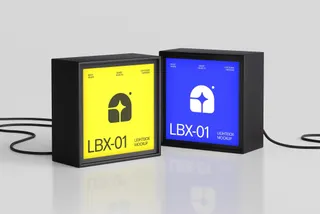 Square Lightbox Signages Mockup