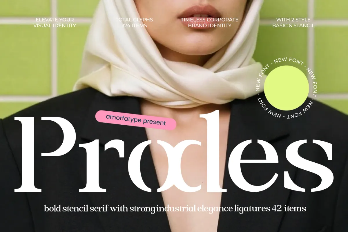 Prodes - Bold Stencil Serif Font