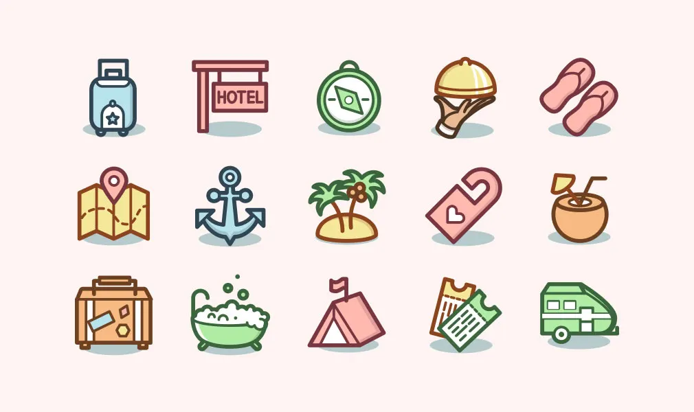 Capitalist Vacation & Hotels Icons