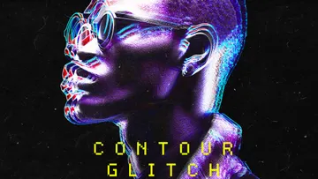 Vivid Glitch Contour Photo Effect