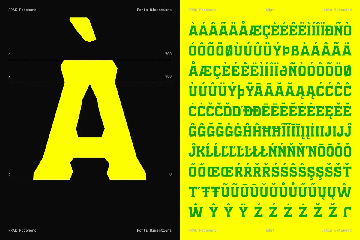 PRAK Podomoro - Hand-Cut Display Font