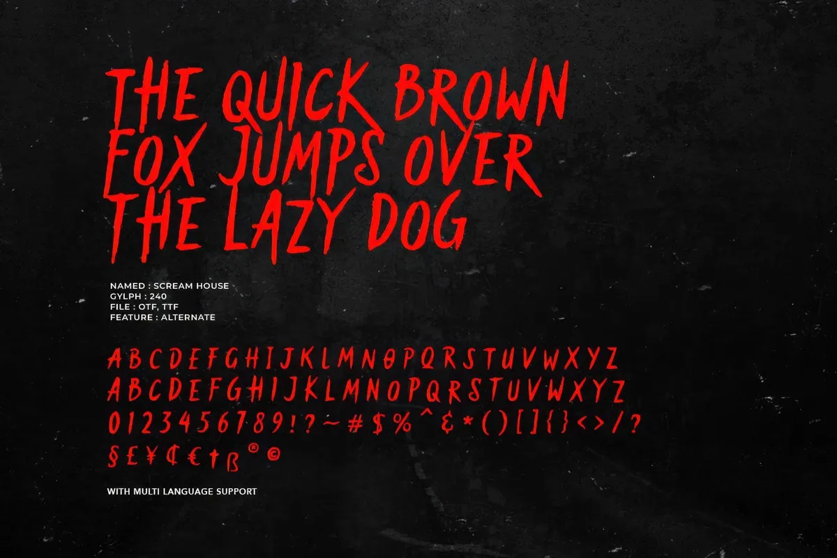 Scream House — Rough Horror Font