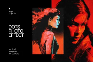 Halftone Poster Photo Effect
