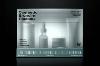 Plastic Skincare Cosmetic Box Branding Mockup