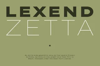 Lexend Zetta - Free Wide Geometric Font