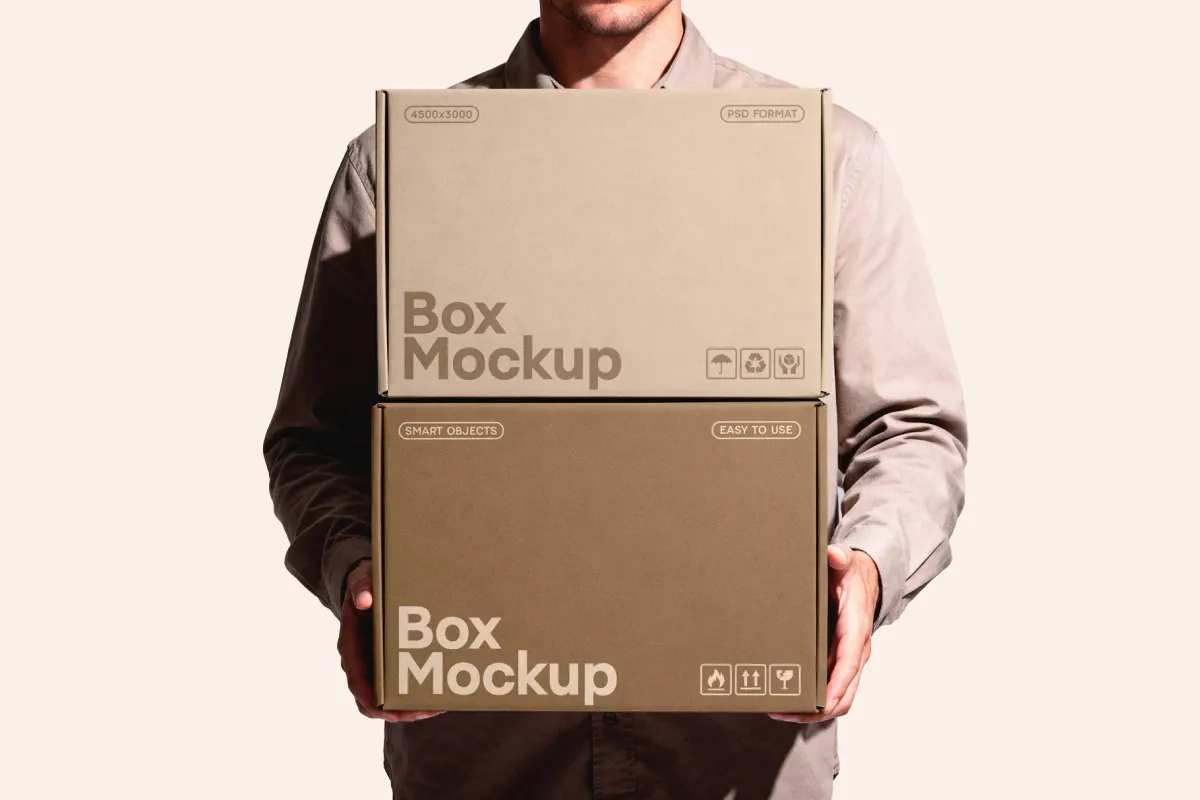 Boxes Mockup in Hands