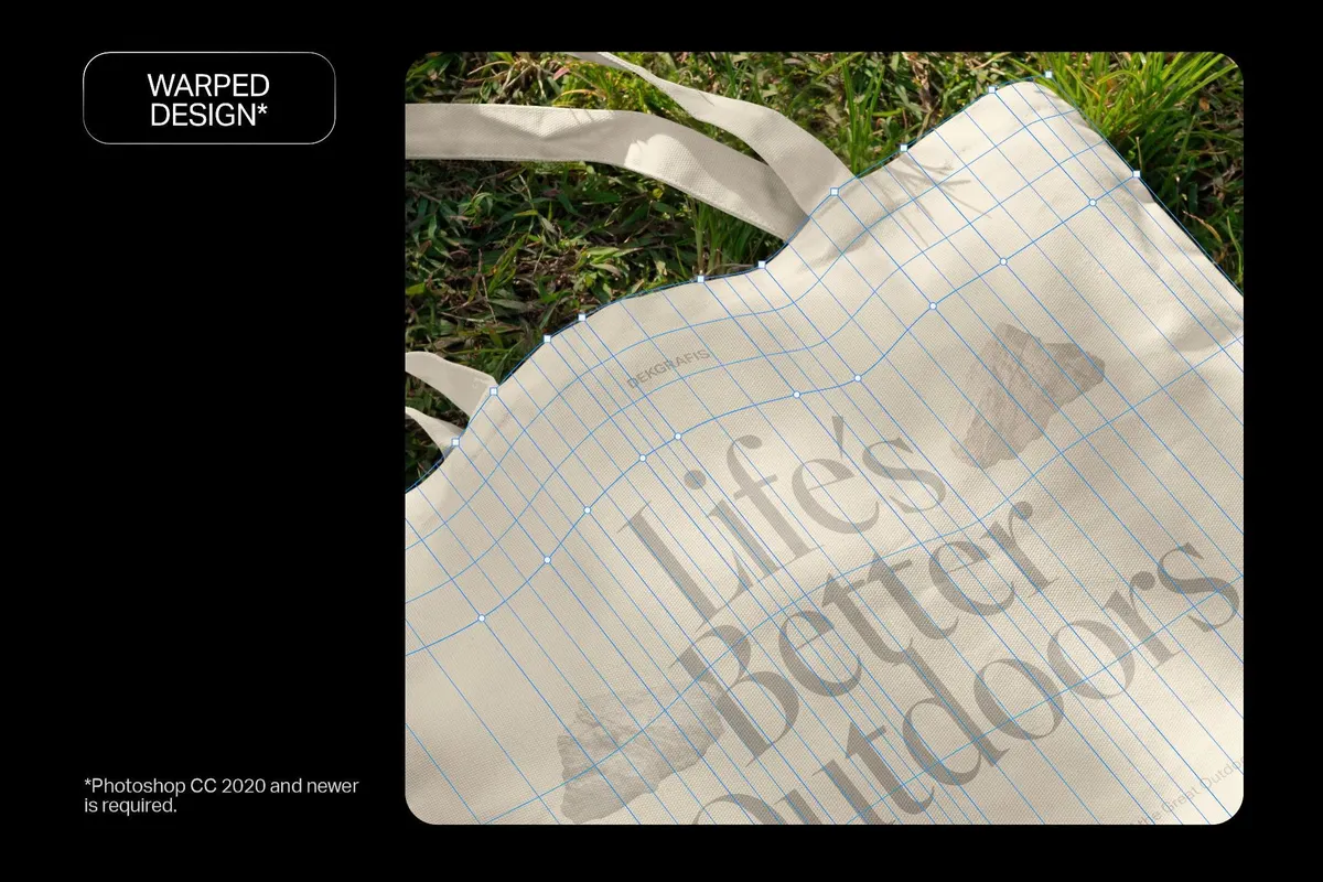 Tote Bag on Grass Mockup