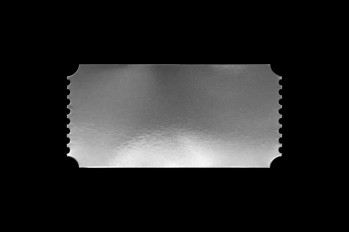 Holographic Ticket Mockup with Perforated Edges