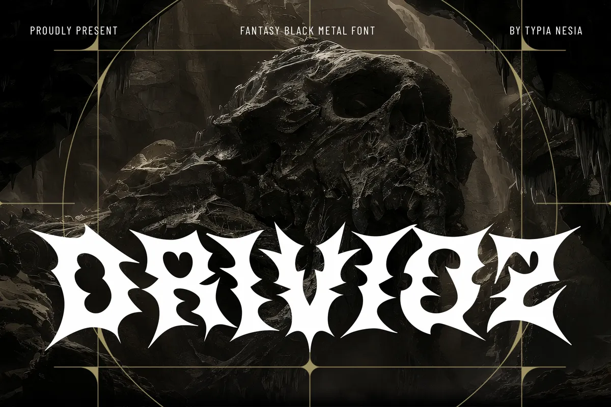 Drivioz - Spiky Black Metal Gothic Font