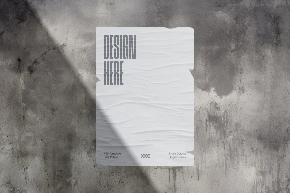 Weathered Concrete Wall Poster Mockup
