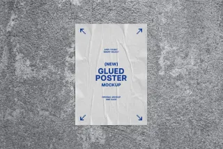 Glued Poster Mockup