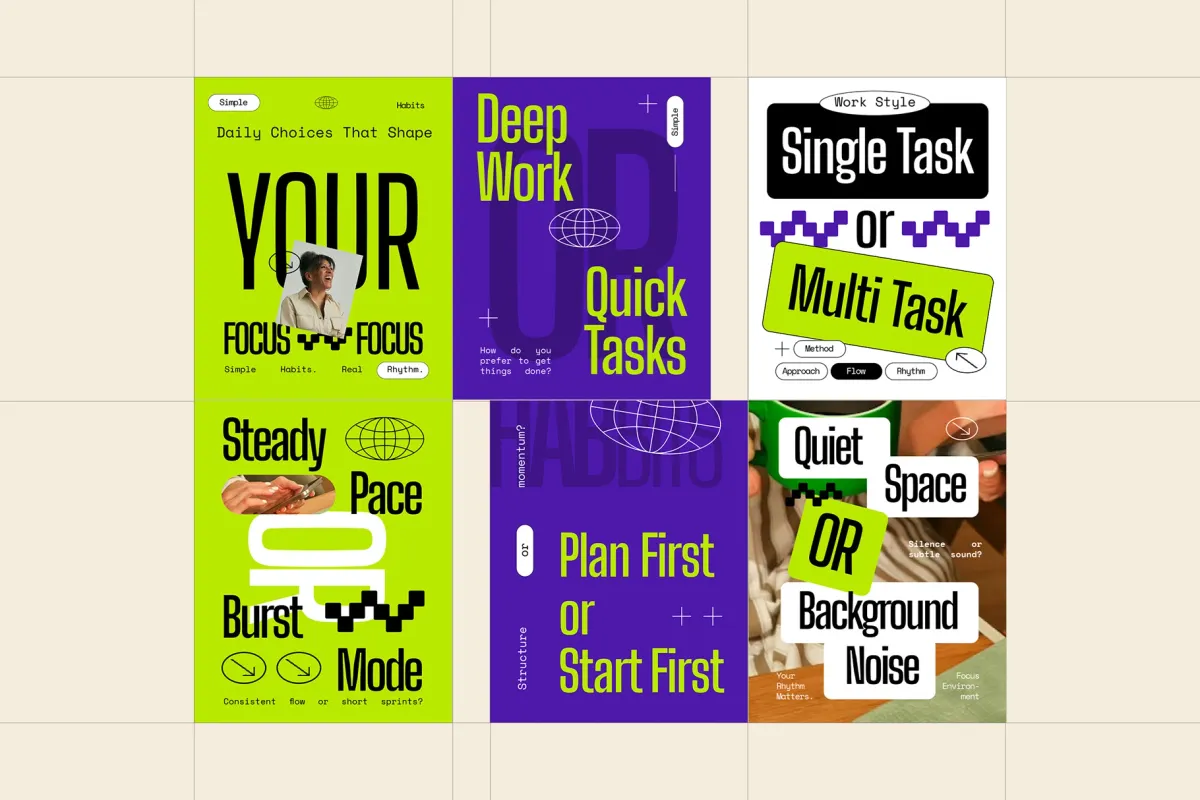 Work and Focus Choices Instagram (AI, EPS, PSD)