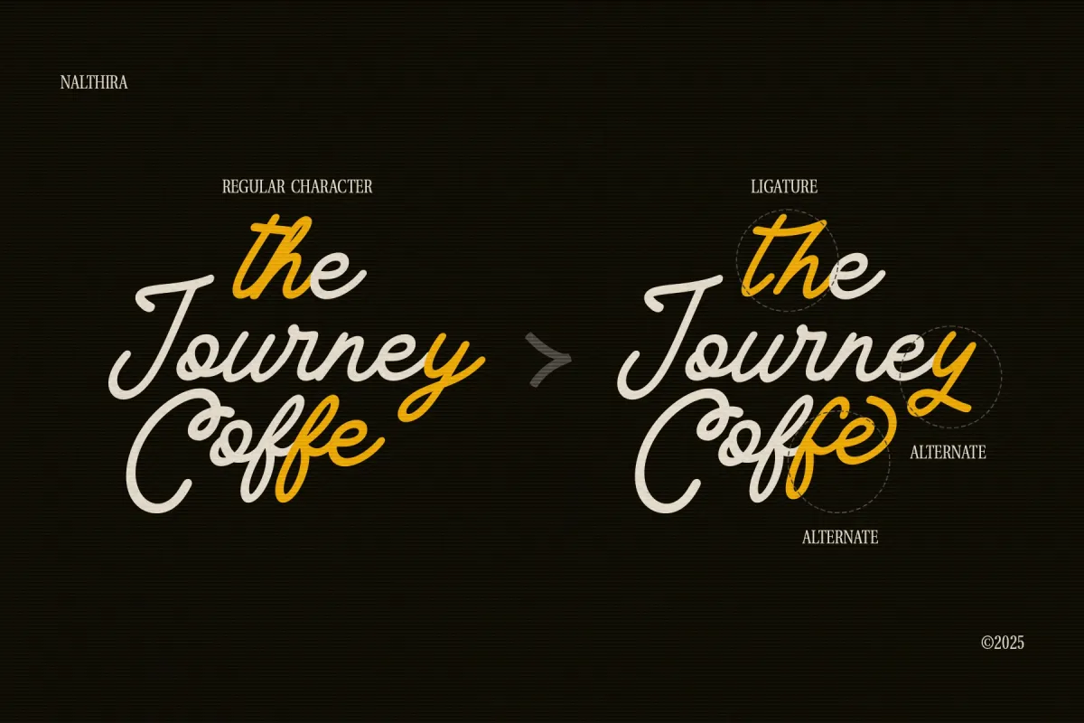 Nalthira - Monoline Cursive Script Font