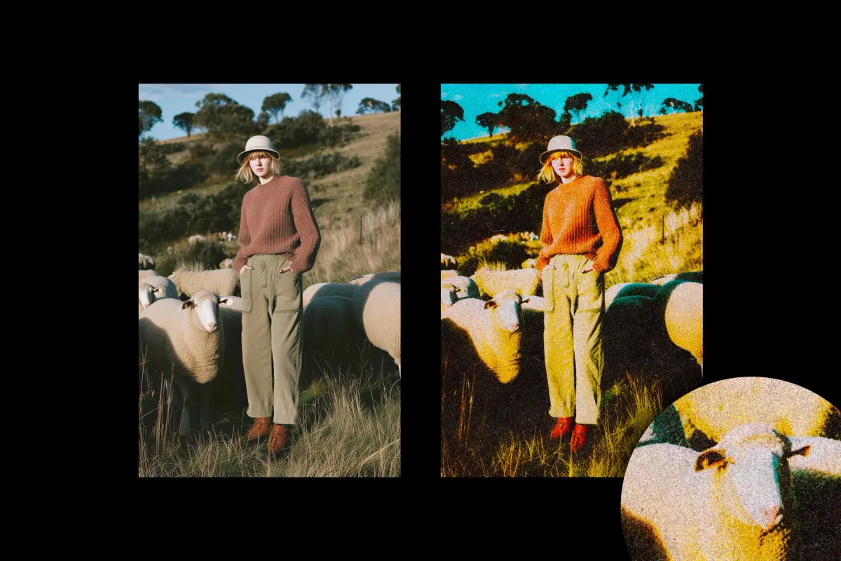 Retro Boho Print Photo Effect