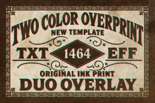 Two Color Overprint Text Effect