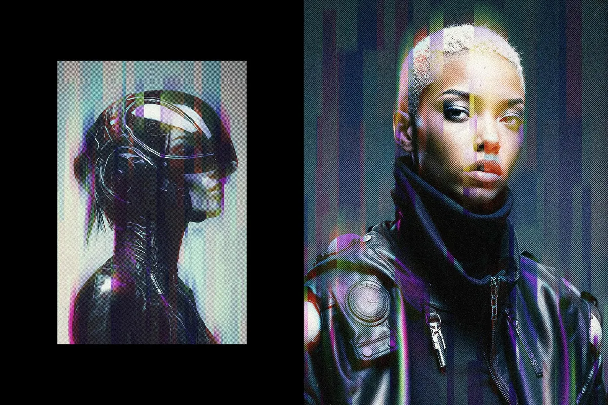 Blurred Glitch Photo Effect