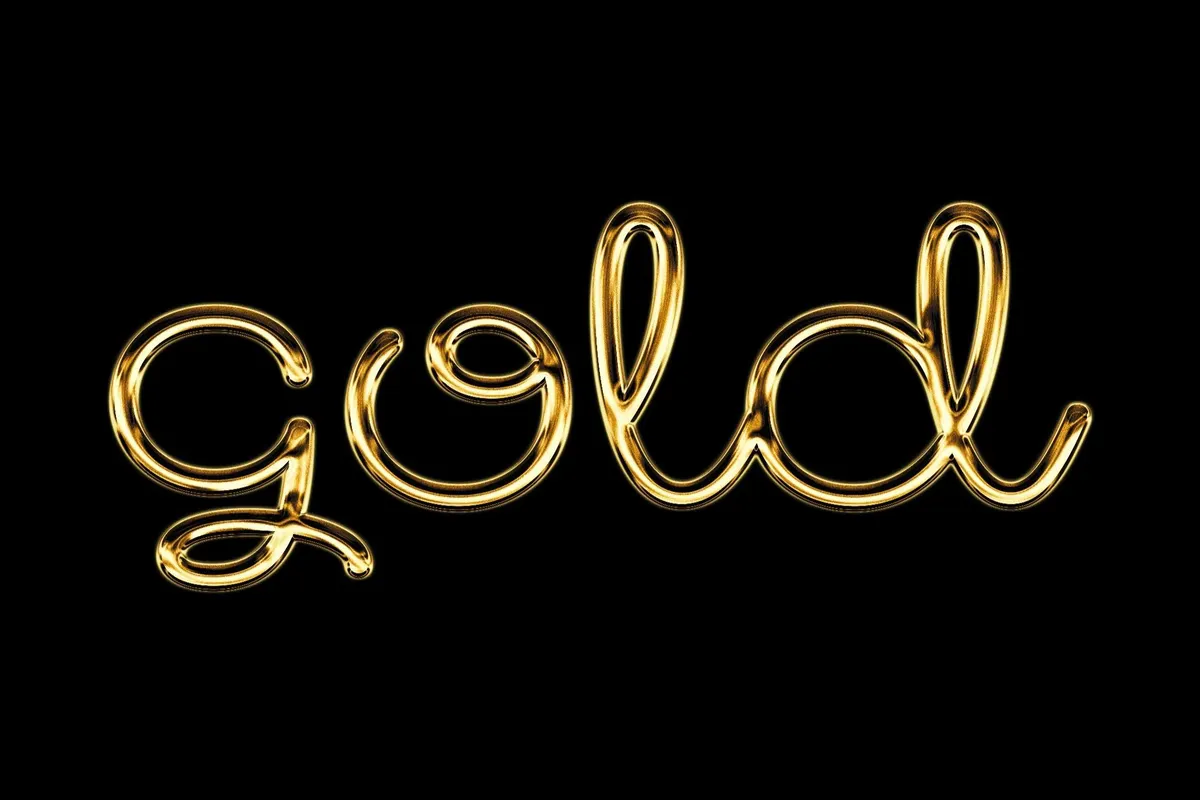 Gold Wire Chrome Text Effect