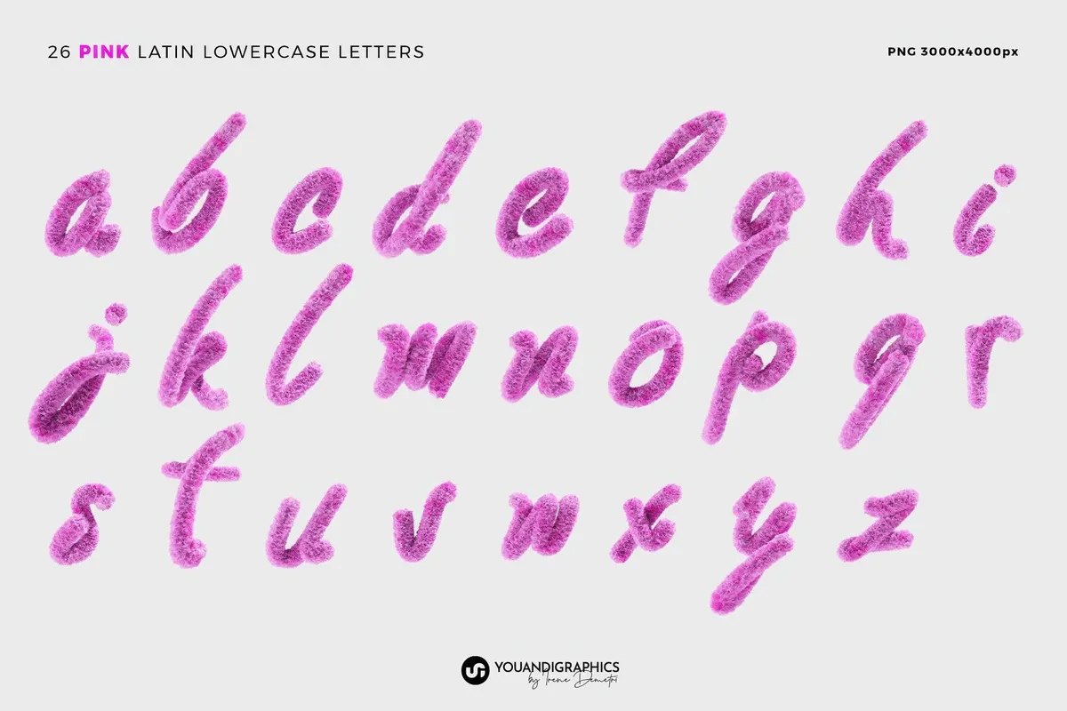 Fur 3D Lettering Set