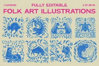 Animal Folk Art Illustration