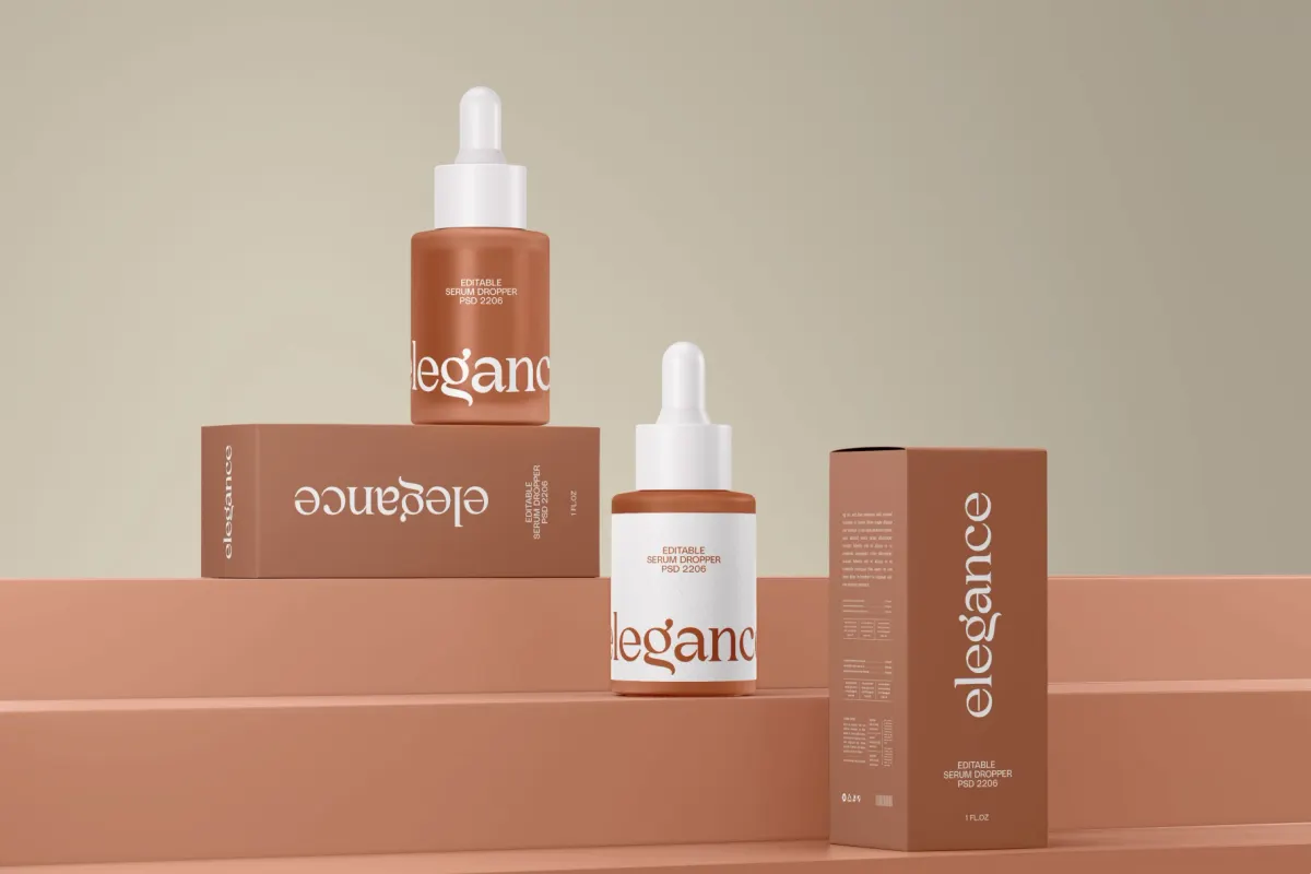 Cosmetic Serum Dropper Bottle Mockup