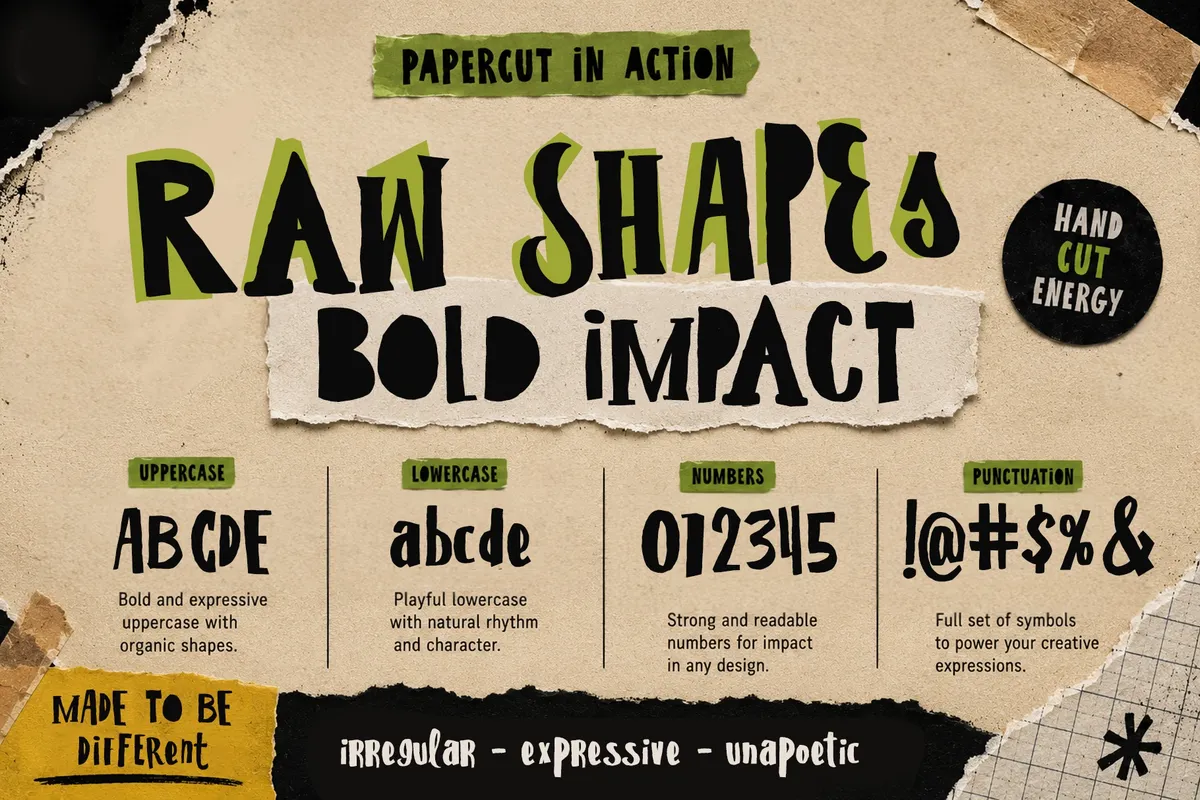 ST Papercut - Playful Handmade Font