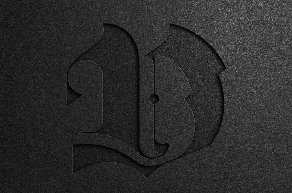 Black Paper Cutout Logo Mockup