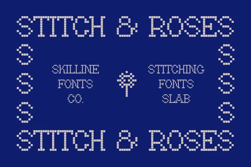 Stitch & Roses - Cross-Stitch Pixel Font