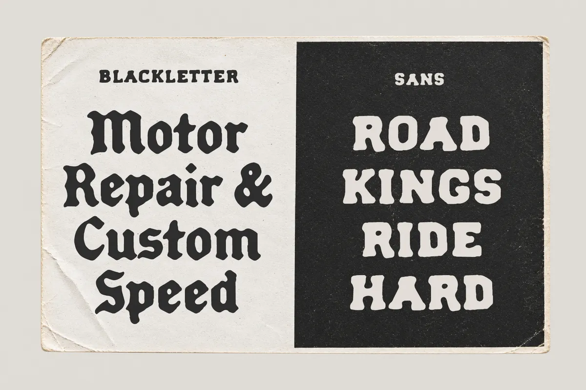 Forge Garage - Vintage Blackletter Font Duo