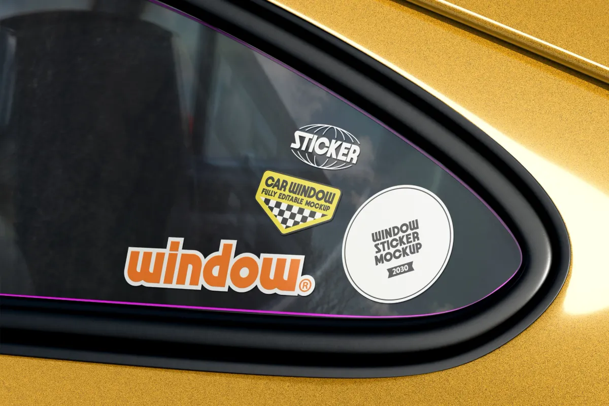 Car Window Sticker Mockup