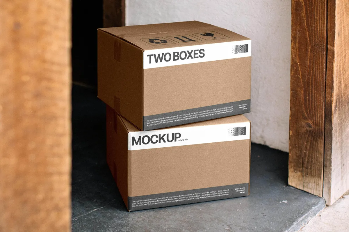Delivery Boxes Mockup