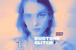 Duotone Glitch Photo Effect