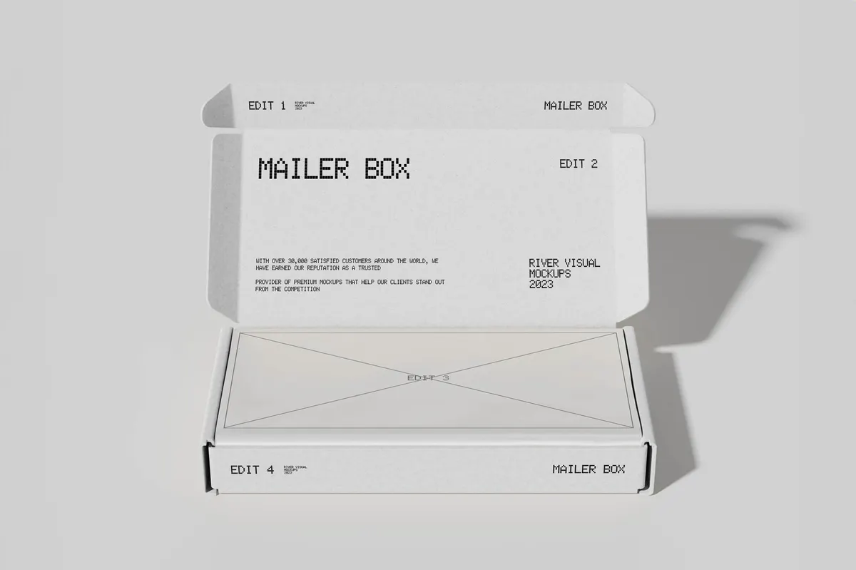 Opened Mailer Box Mockup