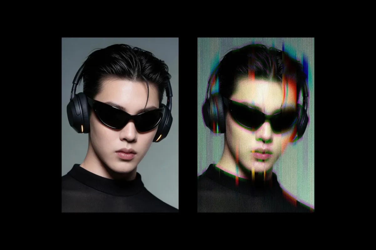 Blurred Glitch Photo Effect