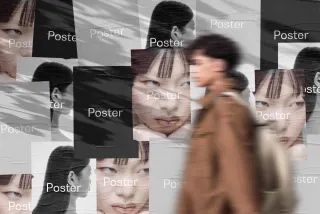 Street Posters Mockup with Botanical Shadows