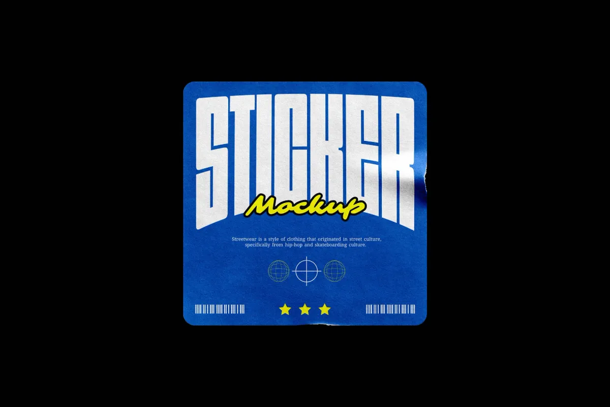 Square Sticker Mockup