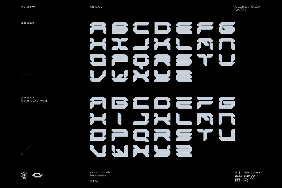 NCL Aterom — Futuristic Mecha Font