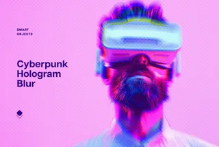 Cyberpunk Hologram Blur Photo Effect