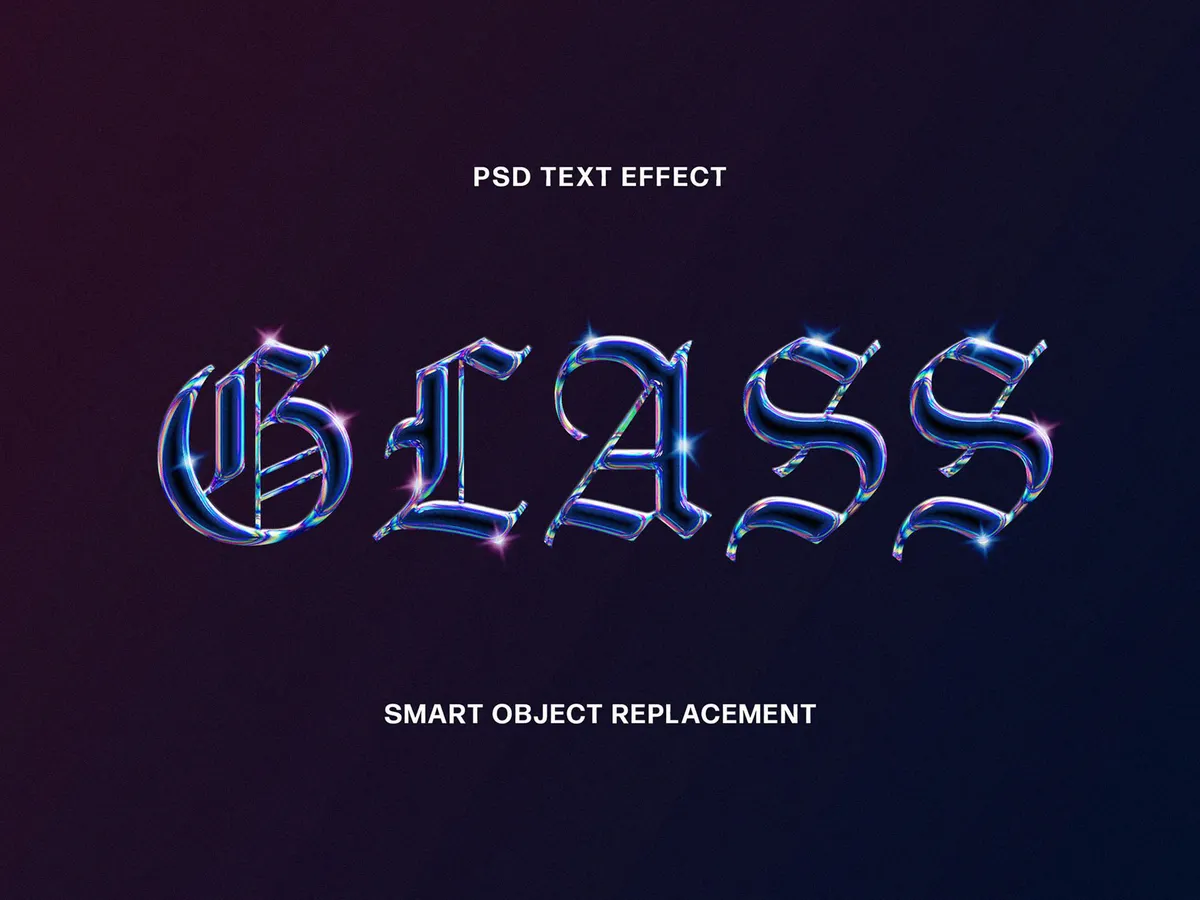 Holographic Glass Text Effect