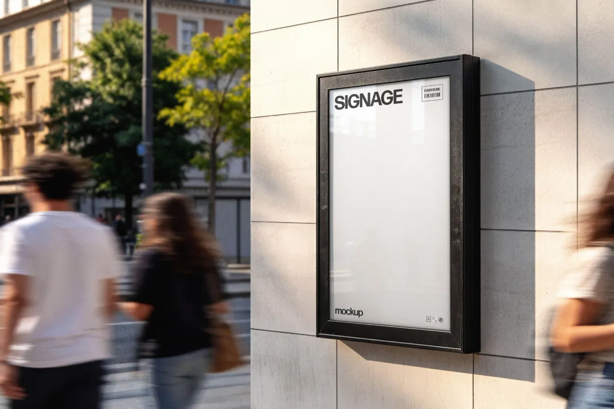 Framed Outdoor Signboard Mockup