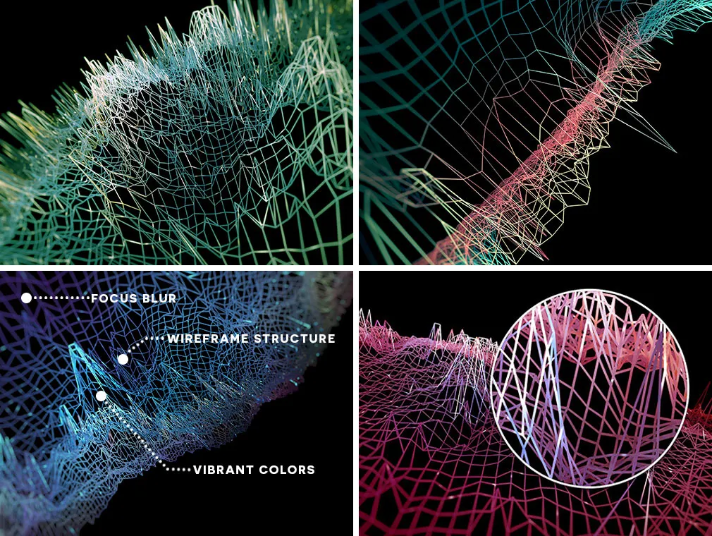 Spacetime Abstract Wireframe Backgrounds