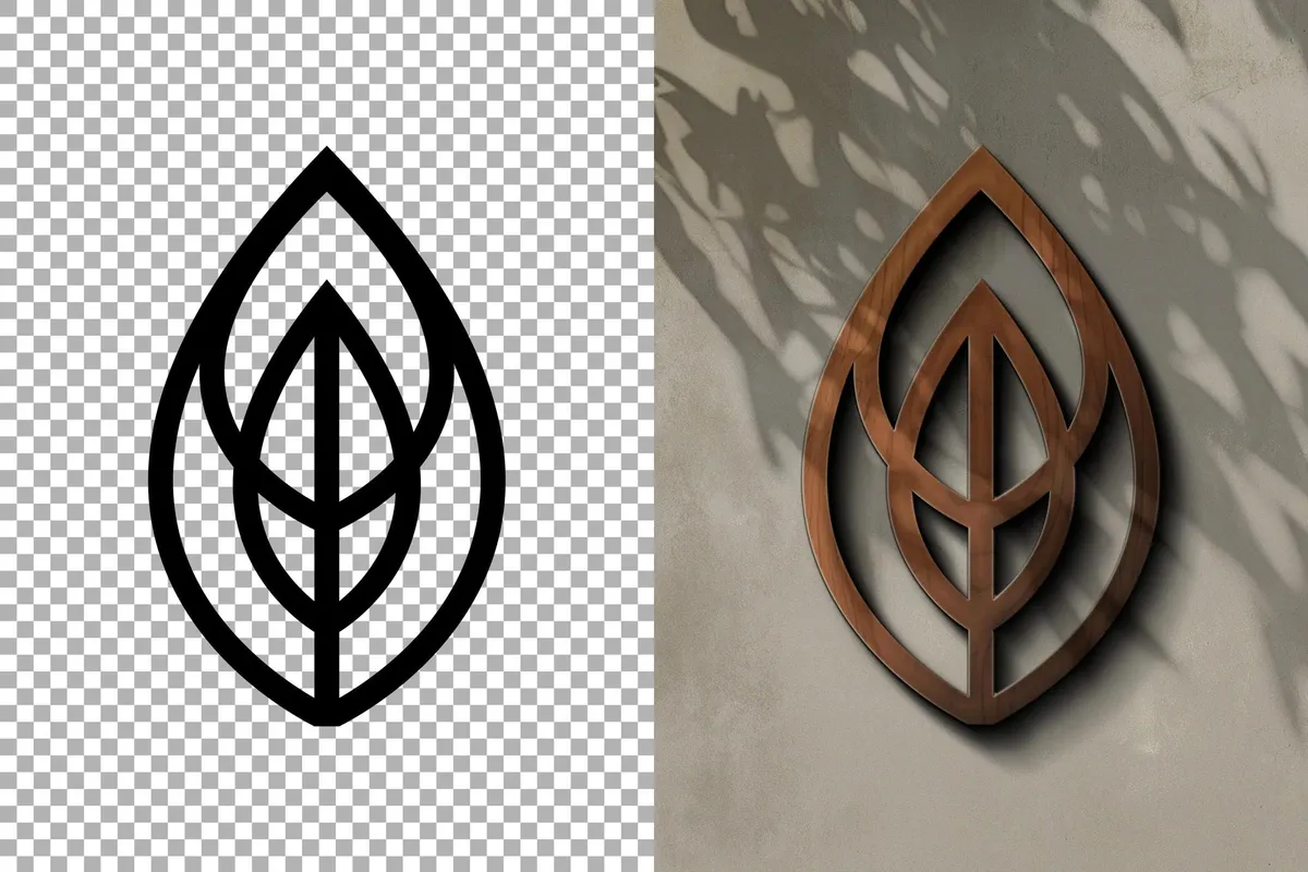 Wooden Lettering Logo Mockup