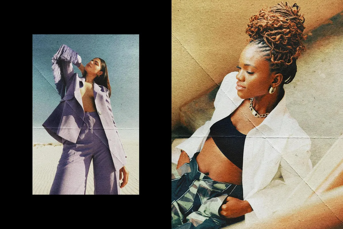 Folded Retro Paper Photo Effect