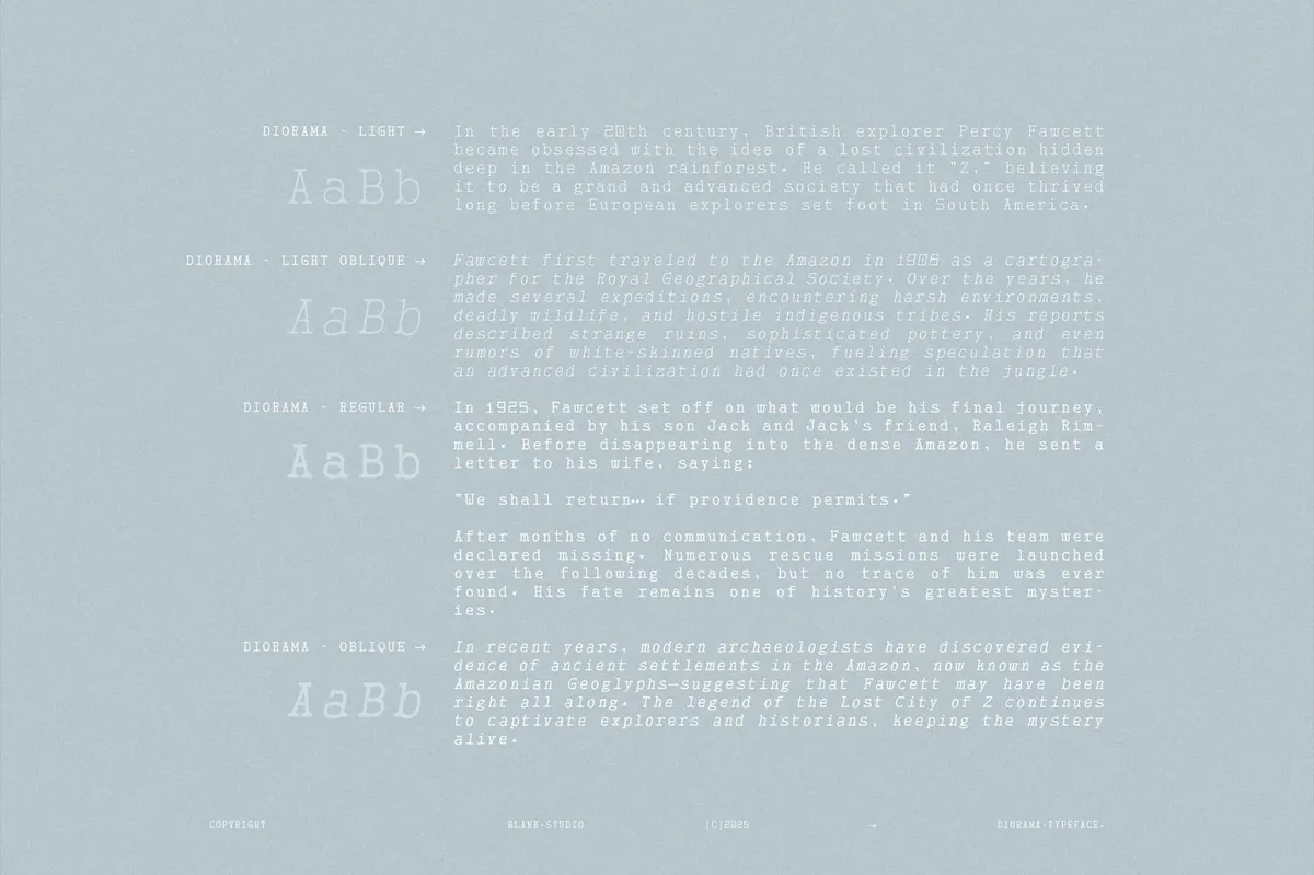 Diorama Mono Font Family