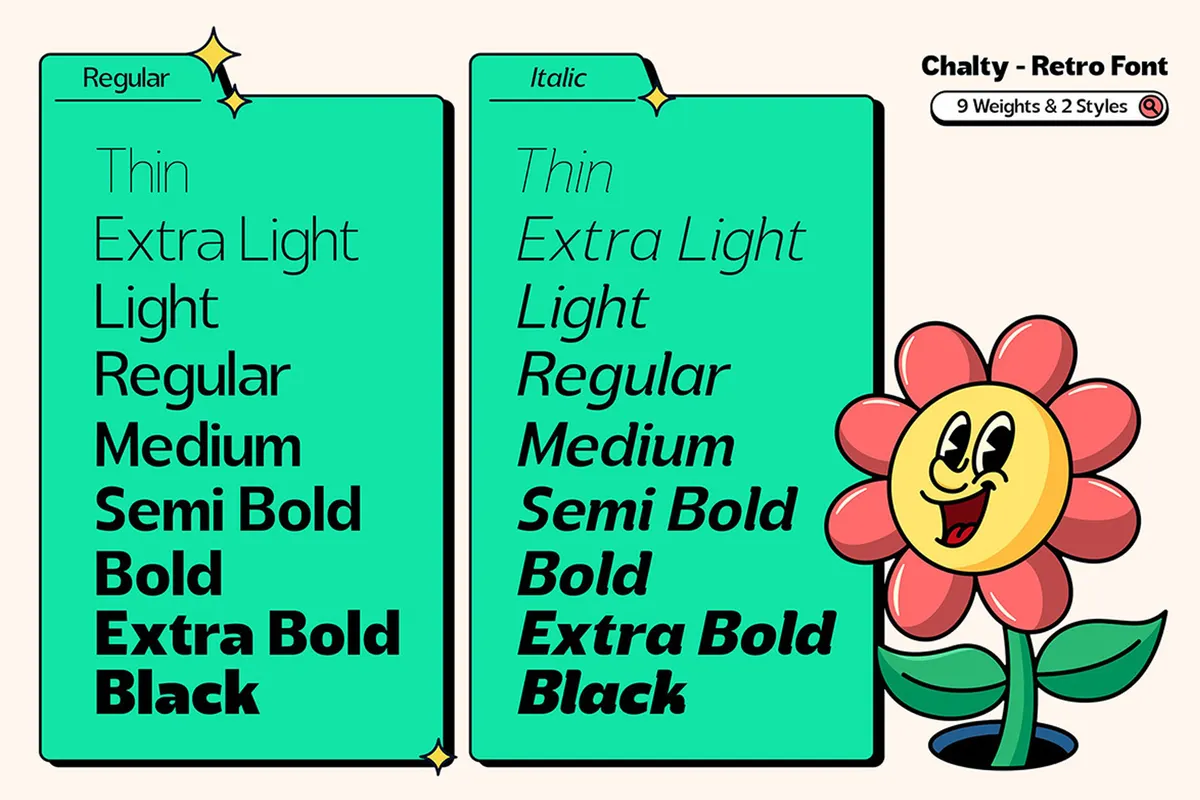 Chalty — Retro Font Family